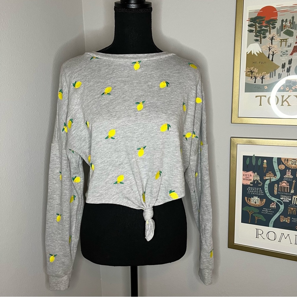 Love, Fire Lemon Print Sweater